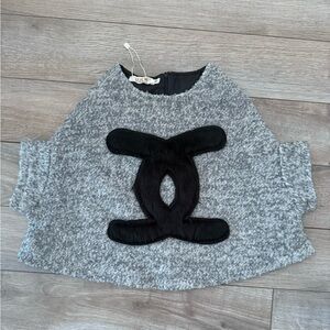 Girls Gray & Black Cape size 6
